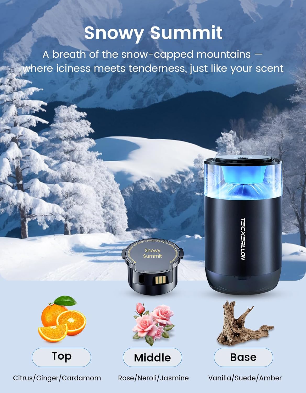 Smart air freshener for car, adjustable, new car scent, automatic perfume, starry sky, ceiling ambient light