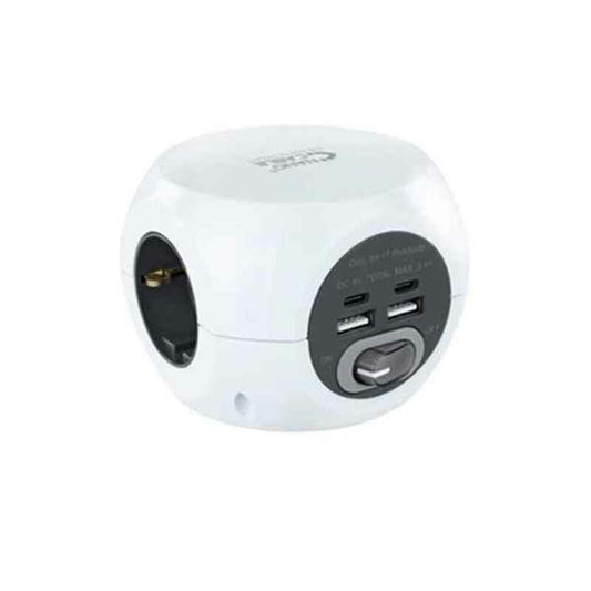 3-socket plugboard with power switch NANOCABLE 10.37.0001 1,4 m White-0