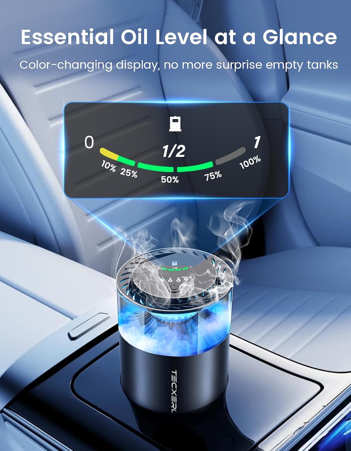 Smart air freshener for car, adjustable, new car scent, automatic perfume, starry sky, ceiling ambient light